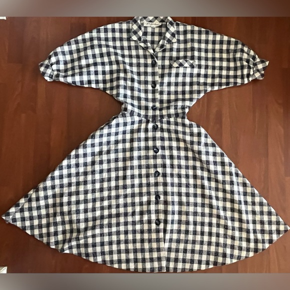 Vintage Saks Fifth Avenue Gingham Dress - Picture 1 of 5